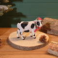 Christmas on the farm cow ornament with Santa hat