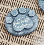 Pawprint memorial stone grey textured polyresin (2 styles)