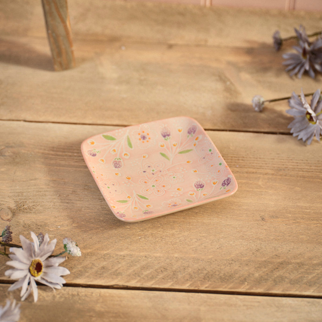 Ditsy floral stoneware hand painted dish
