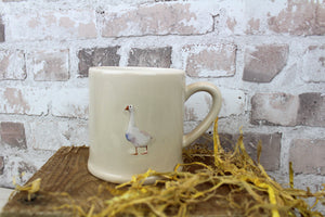 Goose embossed stoneware mug