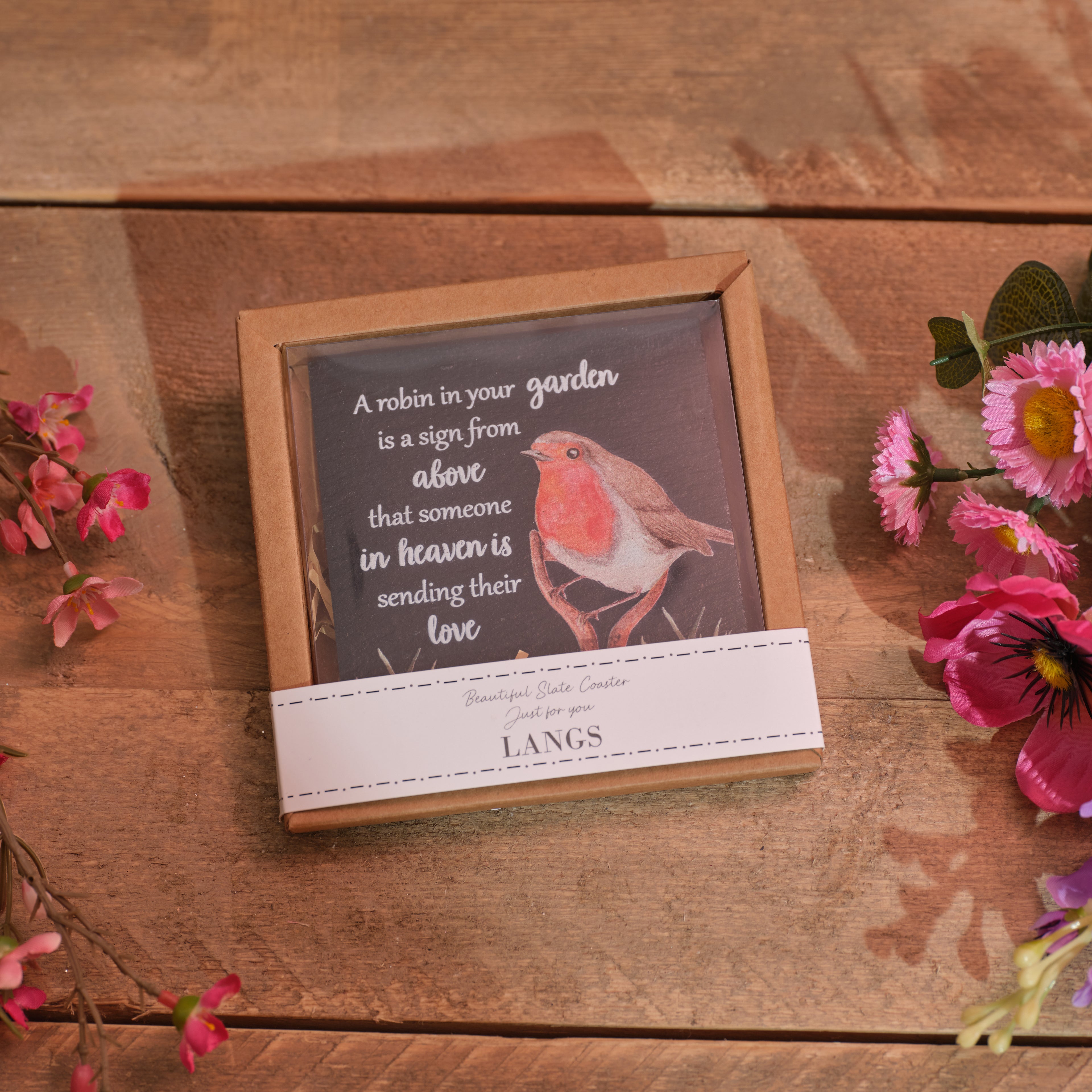Robin slate coaster