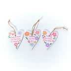 Ceramic heart 'mummy' hanging decs