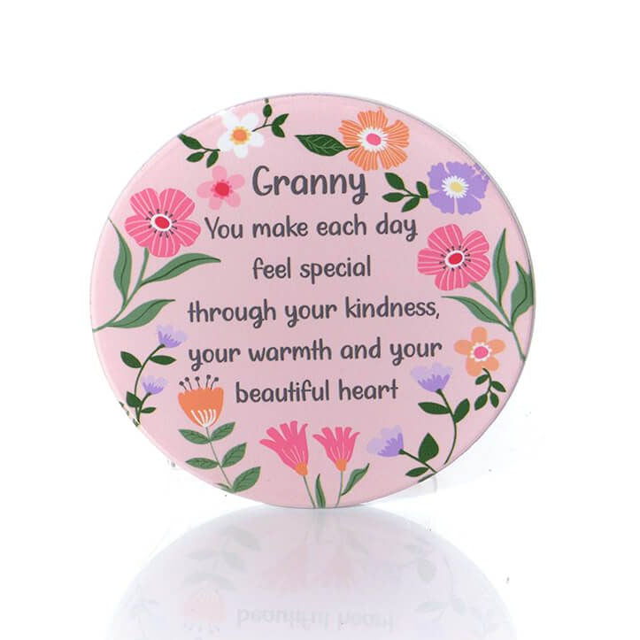 Bright and beautiful ceramic granny coaster