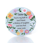 Bright and beautiful ceramic sister coaster