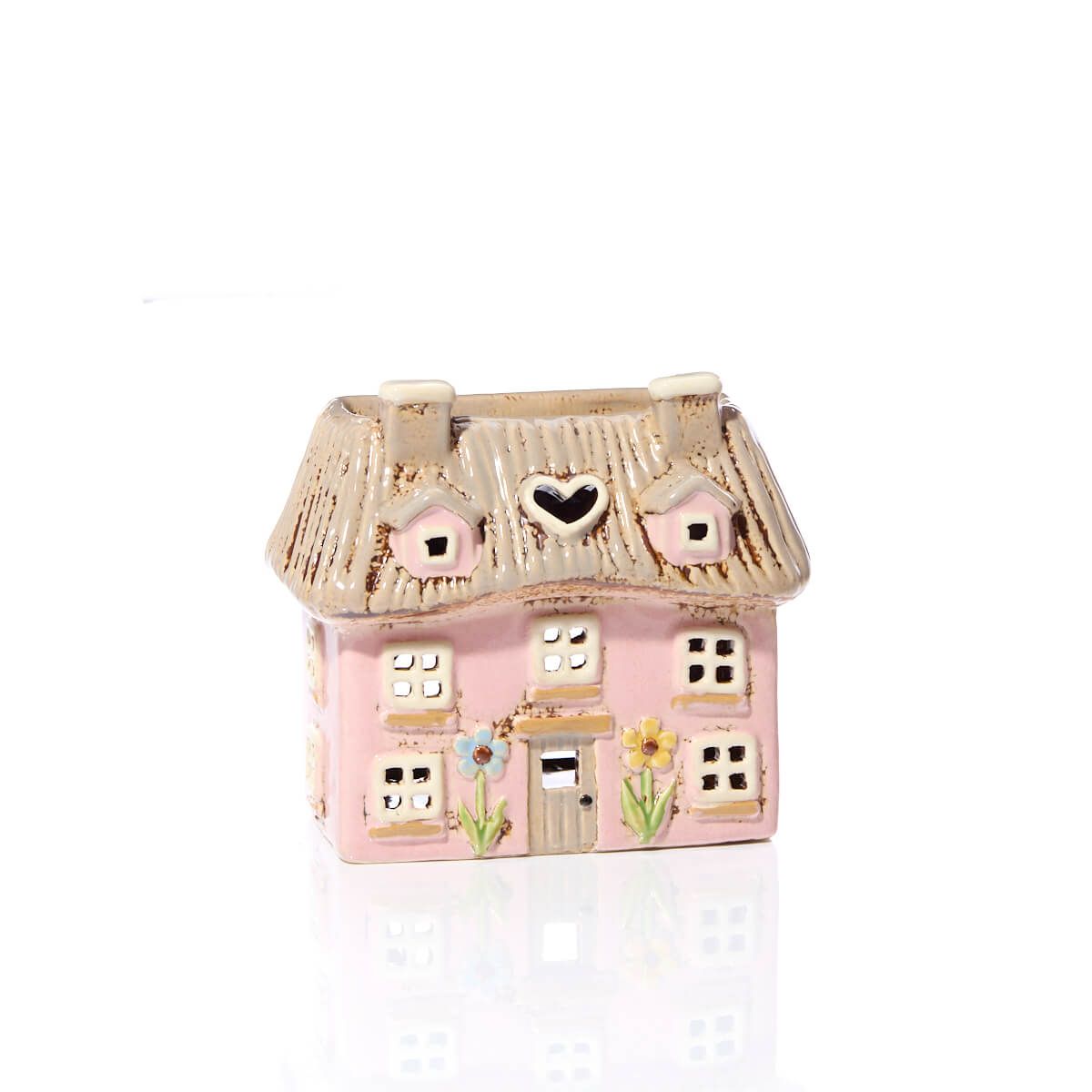 Pink thatched cottage wax melt burner