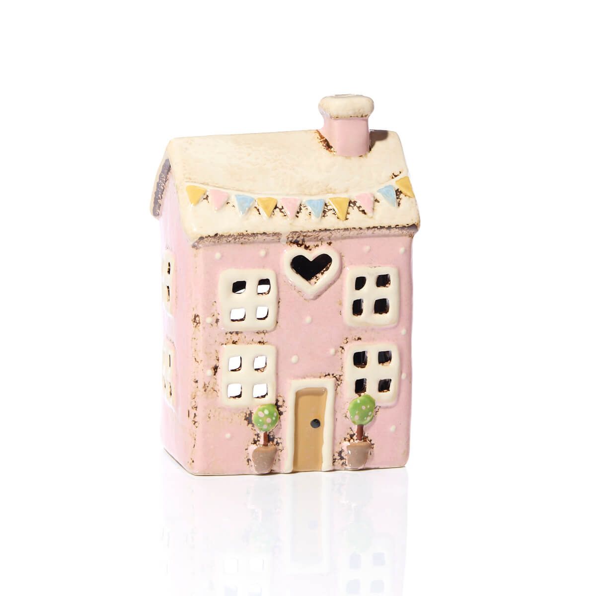 Pink house tea light holder