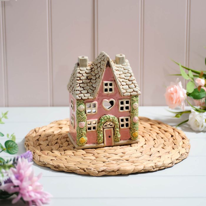 Cottage garden pink tealight house