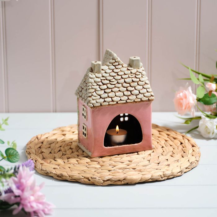 Cottage garden pink tealight house