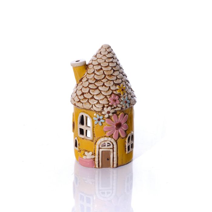 Cottage garden round fairy style yellow tealight house