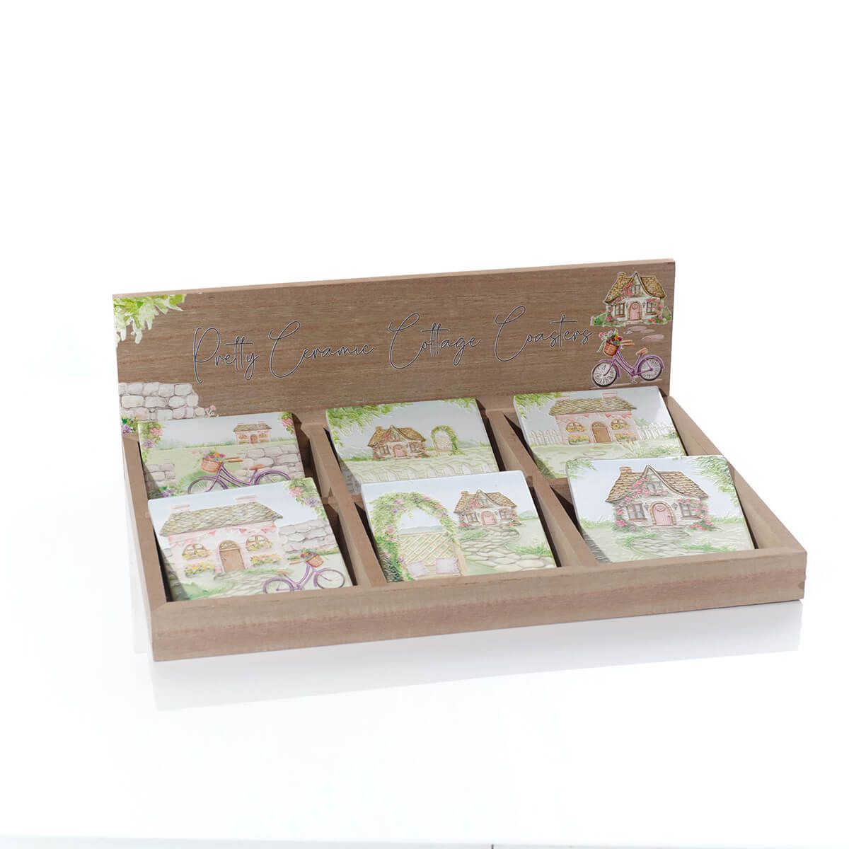 Cottage garden ceramic 3D coasters