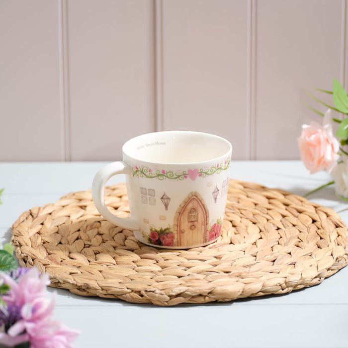 Cottage garden home sweet home stoneware gift boxed mug