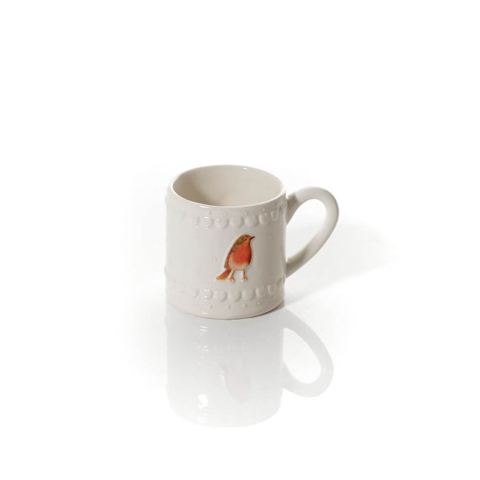 Countryside woodland ceramic embossed robin muh