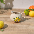 Lemon embossed stoneware jug