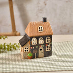 Dark blue tealight house with bunting