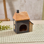 Dark blue tealight house with bunting
