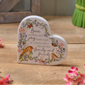 Love family and friends ceramic heart block