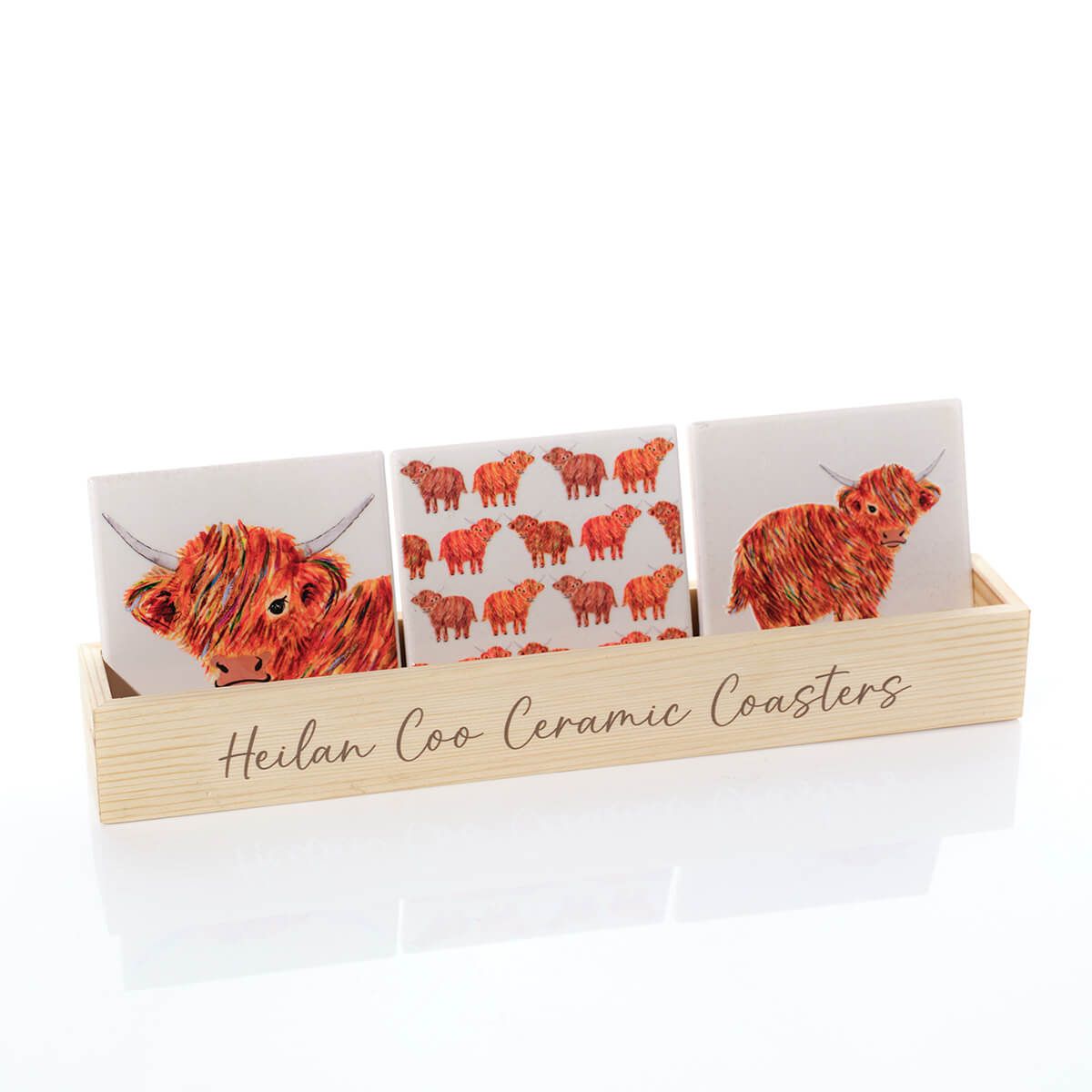 Highland cow 3D ceramic coasters - 3 ass designs