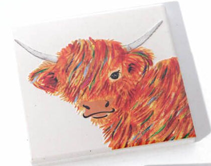 Highland cow 3D ceramic coasters - 3 ass designs