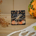 Harvest pumpkin set of 2 slate coasters tied with string