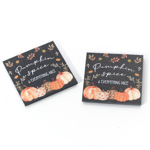 Harvest pumpkin set of 2 slate coasters tied with string