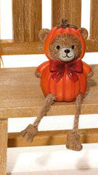 Pumpkin bear shelf sitter ornament