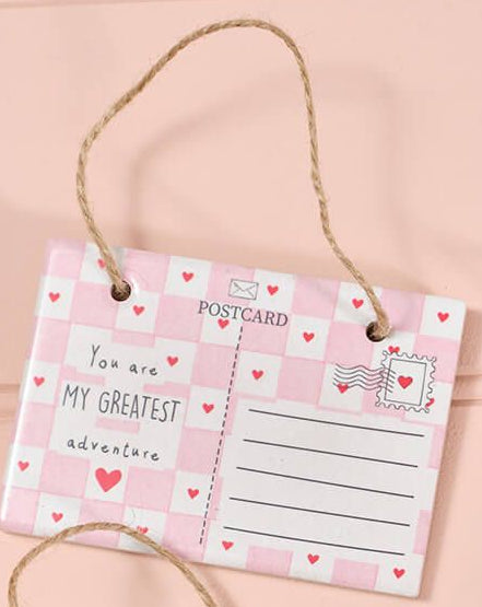 Love and kindness ceramic postcard hanger