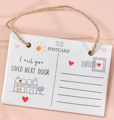 Love and kindness ceramic postcard hanger