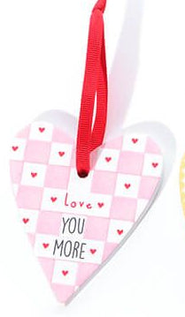 Love and kindness ceramic heart hanging decoration