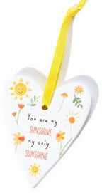 Love and kindness ceramic heart hanging decoration