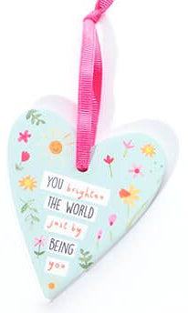 Love and kindness ceramic heart hanging decoration