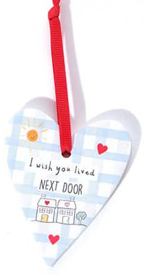 Love and kindness ceramic heart hanging decoration