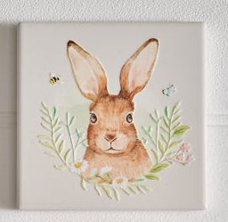 Meadow fields ceramic 3D raised detail bunny coasters