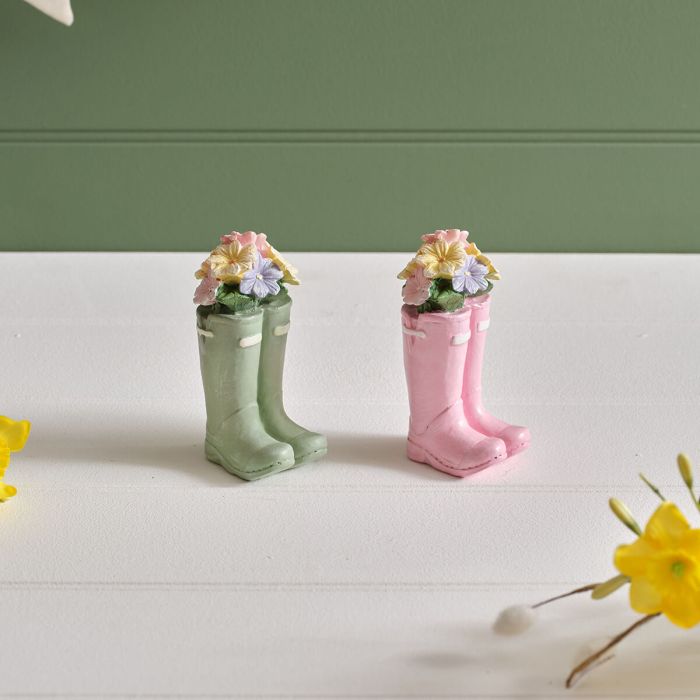 Resin welly boot ornament