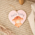 Rosie Highland cow ' Hello baby ceramic hanging heart