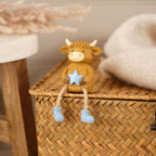Highland cow blue star shelf sitter