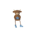 Highland cow blue star shelf sitter