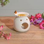 Robin and daisy stoneware wax burner