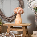 Clay rustic mushroom ornament with speckles (Large)