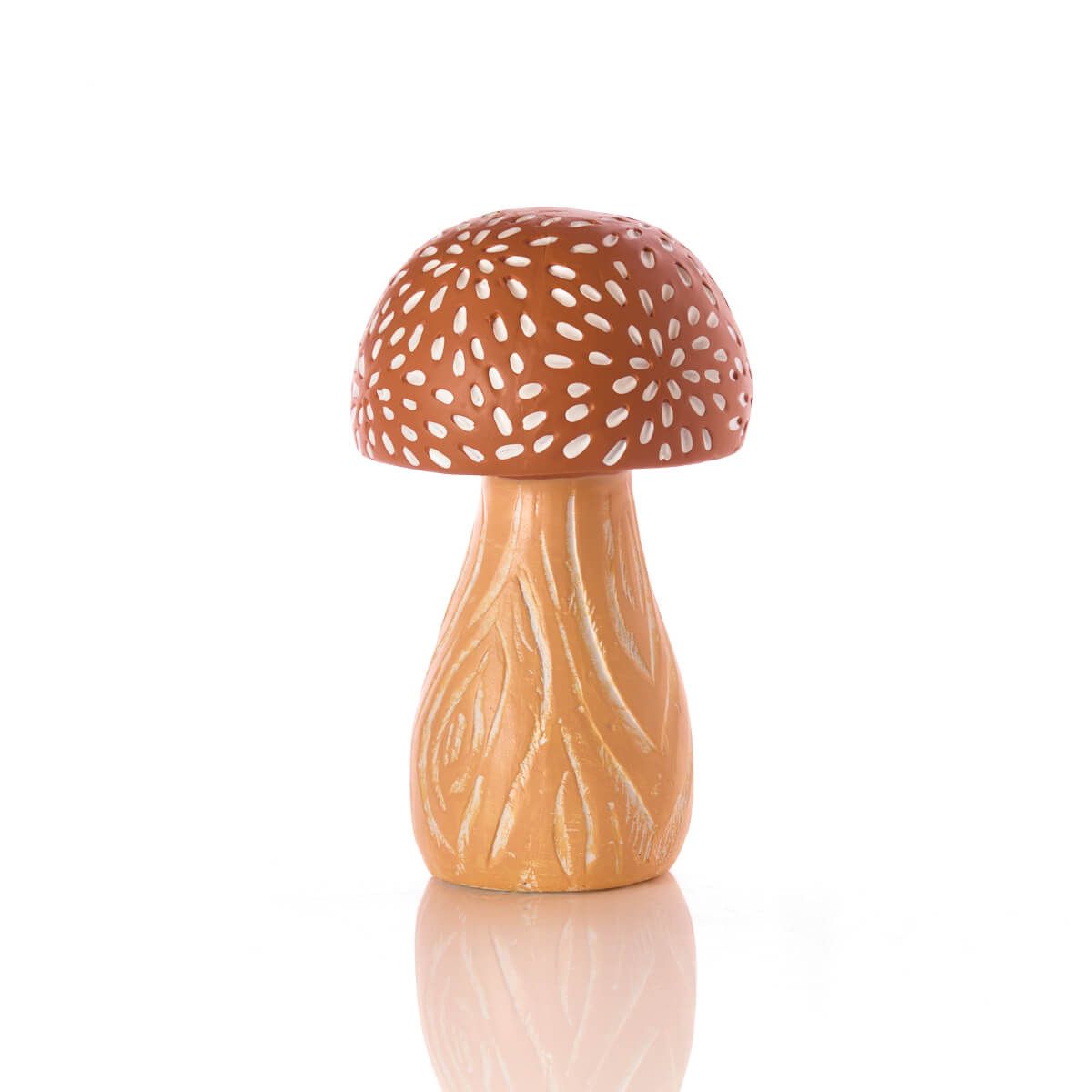 Clay rustic mushroom ornament with speckles (Large)