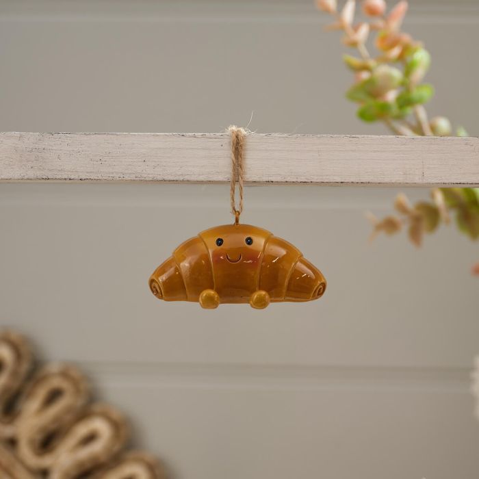 Handcrafted Chloe the croissant hanging dec
