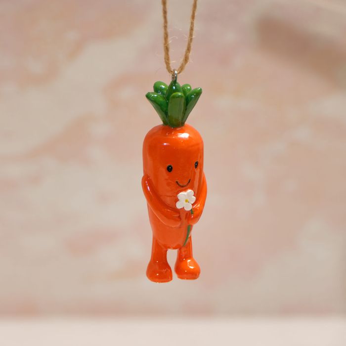 Handcrafted Keith the carrot hanging dec