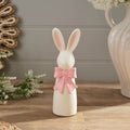 Bunny with large pink bow ornament