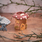 Toadstool tales stoneware mushroom house wax melt burner