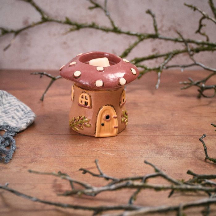 Toadstool tales stoneware mushroom house wax melt burner