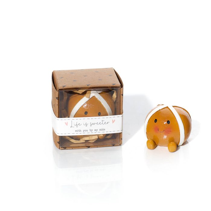 Tiny world handcrafted hot cross bun keepsake