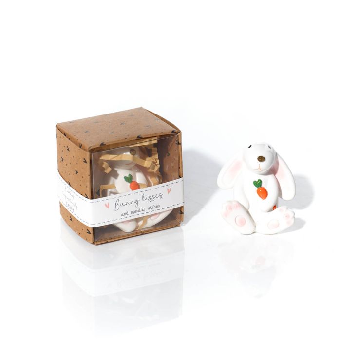 Tiny world handcrafted white bunny