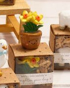 Tiny world handcrafted potted daffodil