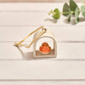 Tiny world robin arch shaped ceramic hanger