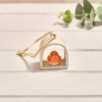 Tiny world robin arch shaped ceramic hanger