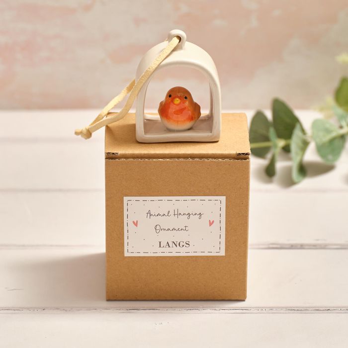 Tiny world robin arch shaped ceramic hanger